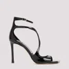 Jimmy Choo Black Azia Open Toe Heels In Black