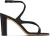 Jimmy Choo Brown Leather Azie 85 Sandals In Black