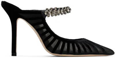 Jimmy Choo Bing 100mm Crystal-embellished Mules In Black