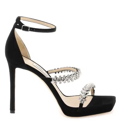 Jimmy Choo Black Bing 105 Crystal Sandals