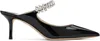 Jimmy Choo Bing 65 Embellished Patent Leather Mules In Black