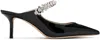 Jimmy Choo Patent Leater Bing 65 Mules In Black