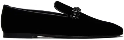 Jimmy Choo Black Bing Loafers In Black/smoke