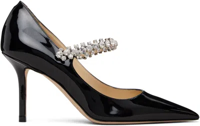 Jimmy Choo Bing 85 Crystal-embellished Pumps In Patent Leather In Black
