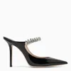 Jimmy Choo Bing 100 Crystal-embellished Patent-leather Mules In Nero
