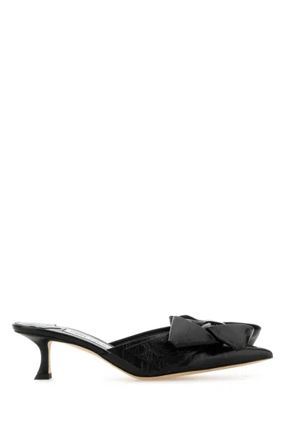 Jimmy Choo Black Black Leather Staz Mules