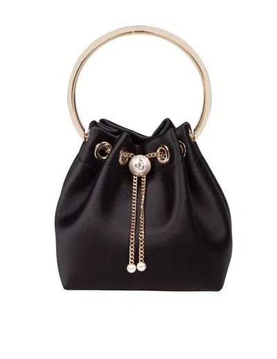Jimmy Choo Black Bon Bon Hbh In Satin