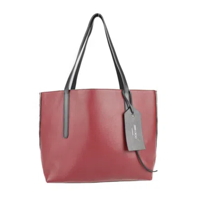 Pre-owned Jimmy Choo Black Bordeaux Leather Shoulder Bag Tote Bag () In Black, Bordeaux