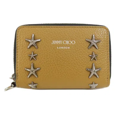 Pre-owned Jimmy Choo Black Brown Leather Coin Purse/coin Case () In Black, Brown