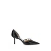 Jimmy Choo Aurelie Leather Pumps Pearl Strap In Black