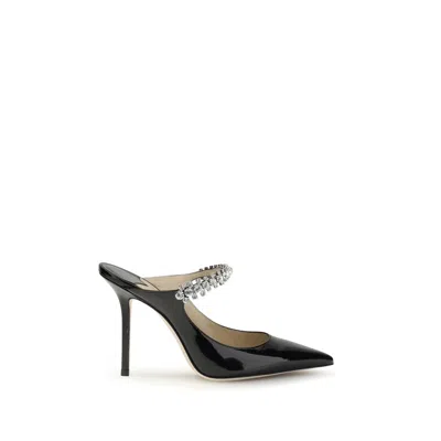 Jimmy Choo Black Pumps With Crystal Strap In Patent Leather Woman In Multi