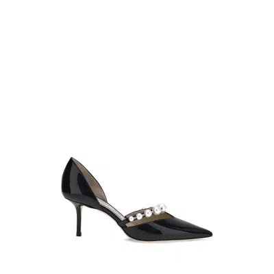 Jimmy Choo Black Calf Leather Bos Taurus High Heel Women's Pumps