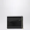 Jimmy Choo Glossy Chain Strap Rectangular Clutch Bag In Black