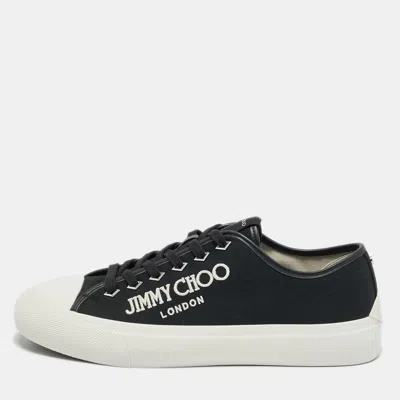 Pre-owned Jimmy Choo Black Canvas Palma M Lace Up Sneakers Size 45