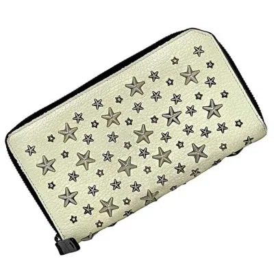 Pre-owned Jimmy Choo Black Cream Yellow Leather Long Wallet (bi-fold) ()