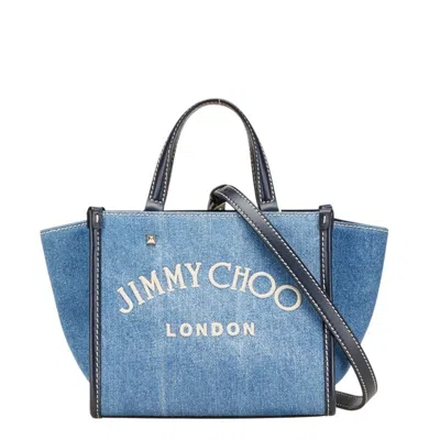 Pre-owned Jimmy Choo Black Denim Leather Handbag Shoulder Bag ()
