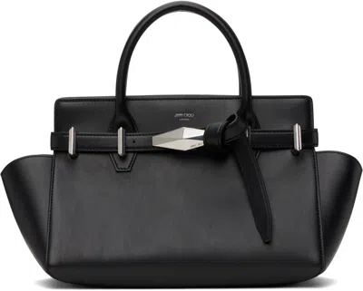 Jimmy Choo Black Diamond Belted Top Handle M Bag In Black/antique Silver