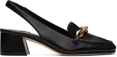 JIMMY CHOO BLACK DIAMOND TILDA SLING BACK 45 HEELS