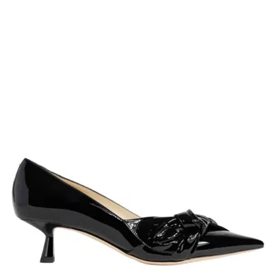 Jimmy Choo Black Elinor 45 Patent Pointed-toe Pumps In ["black"]