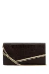 Jimmy Choo Clutch Emmie In Pelle Cioccolato Donna In Brown