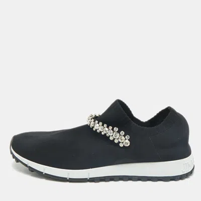 Pre-owned Jimmy Choo Black Fabric Vero Low Top Sneakers Size 38