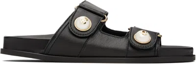 JIMMY CHOO BLACK FAYENCE SANDALS