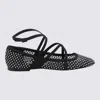 Jimmy Choo Astoria Crystal Mesh Caged Ballerina Flats In Black/crystal