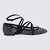 Jimmy Choo Astoria Crystal Mesh Caged Ballerina Flats In Black/crystal