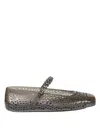 Jimmy Choo Black Flats With Decorative Strap In Gray
