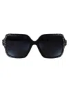 Jimmy Choo Black Gradient Glitter Acetate Sunglasses