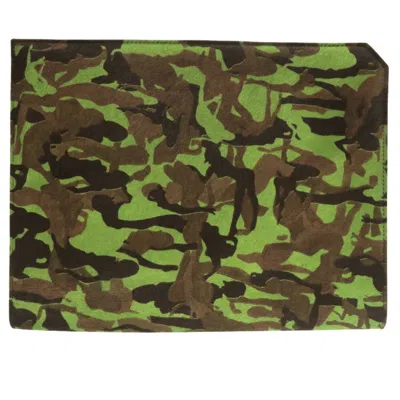Pre-owned Jimmy Choo Black Green Khaki Leather Clutch Bag () In Black, Green, Khaki