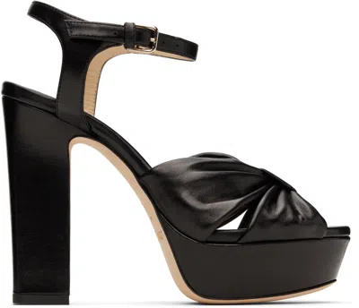 JIMMY CHOO BLACK HELOISE 120 HEELED SANDALS