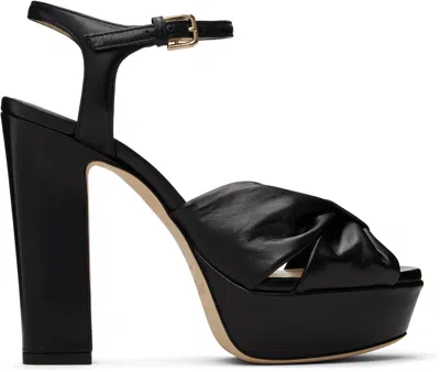 Jimmy Choo Heloise 120 Platform Sandals In Nappa Leather In Black
