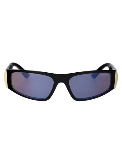 Jimmy Choo Black Injectate Sunglasses In Transparent