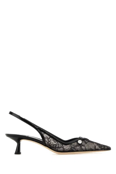 Jimmy Choo Black Lace Amita 45 Pumps