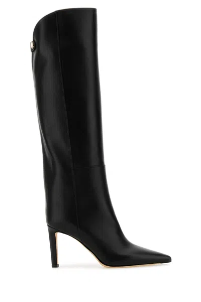 Jimmy Choo Black Leather Alizze Boots
