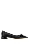 Jimmy Choo Auria Bow-detail Leather Ballet Flats In Black