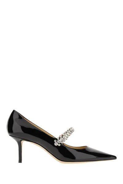 JIMMY CHOO BLACK LEATHER BING PUMP 65 PUMPS