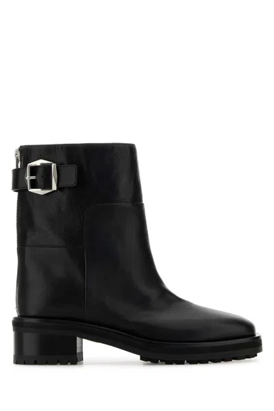 Jimmy Choo Brooklyn Ab 50 Leather Boots With Adjustable Strap In Black