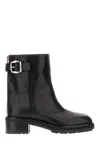 Jimmy Choo Women Brooklyn Ab 50 Leather Boots With Adjustable Strap In Black