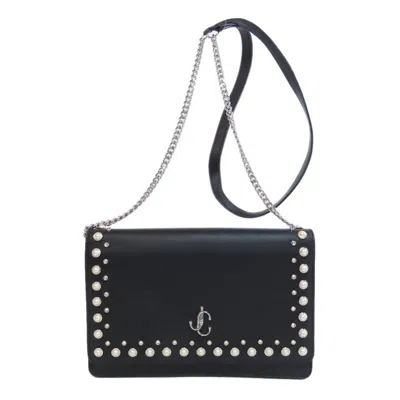 Pre-owned Jimmy Choo Black Leather Chain/shoulder Wallet ()