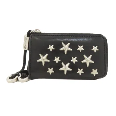 Pre-owned Jimmy Choo Black Leather Coin Purse/coin Case ()