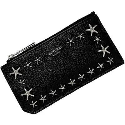 Pre-owned Jimmy Choo Black Leather Coin Purse/coin Case ()