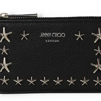 Pre-owned Jimmy Choo Black Leather Coin Purse/coin Case ()
