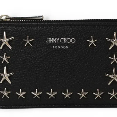 Pre-owned Jimmy Choo Black Leather Coin Purse/coin Case ()