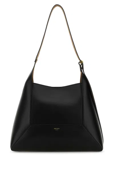 JIMMY CHOO BLACK LEATHER DIAMOND SHOULDER BAG