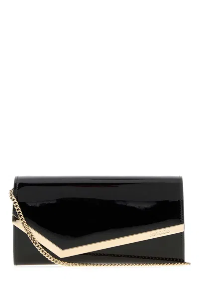 Jimmy Choo Black Leather Emmie Clutch