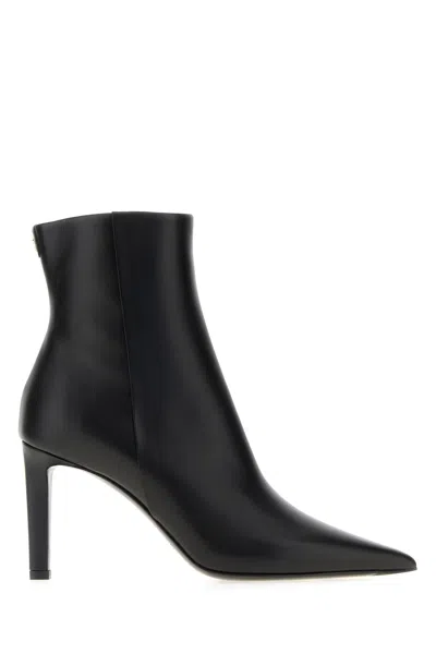 JIMMY CHOO JIMMY CHOO BLACK LEATHER FRANKIE 85 ANKLE BOOTS