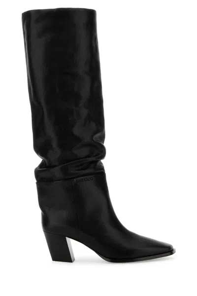 Jimmy Choo Black Leather Hart 60 Boots