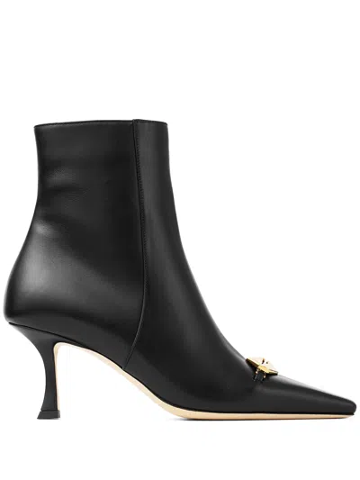 Jimmy Choo Black Leather High Heel Boots